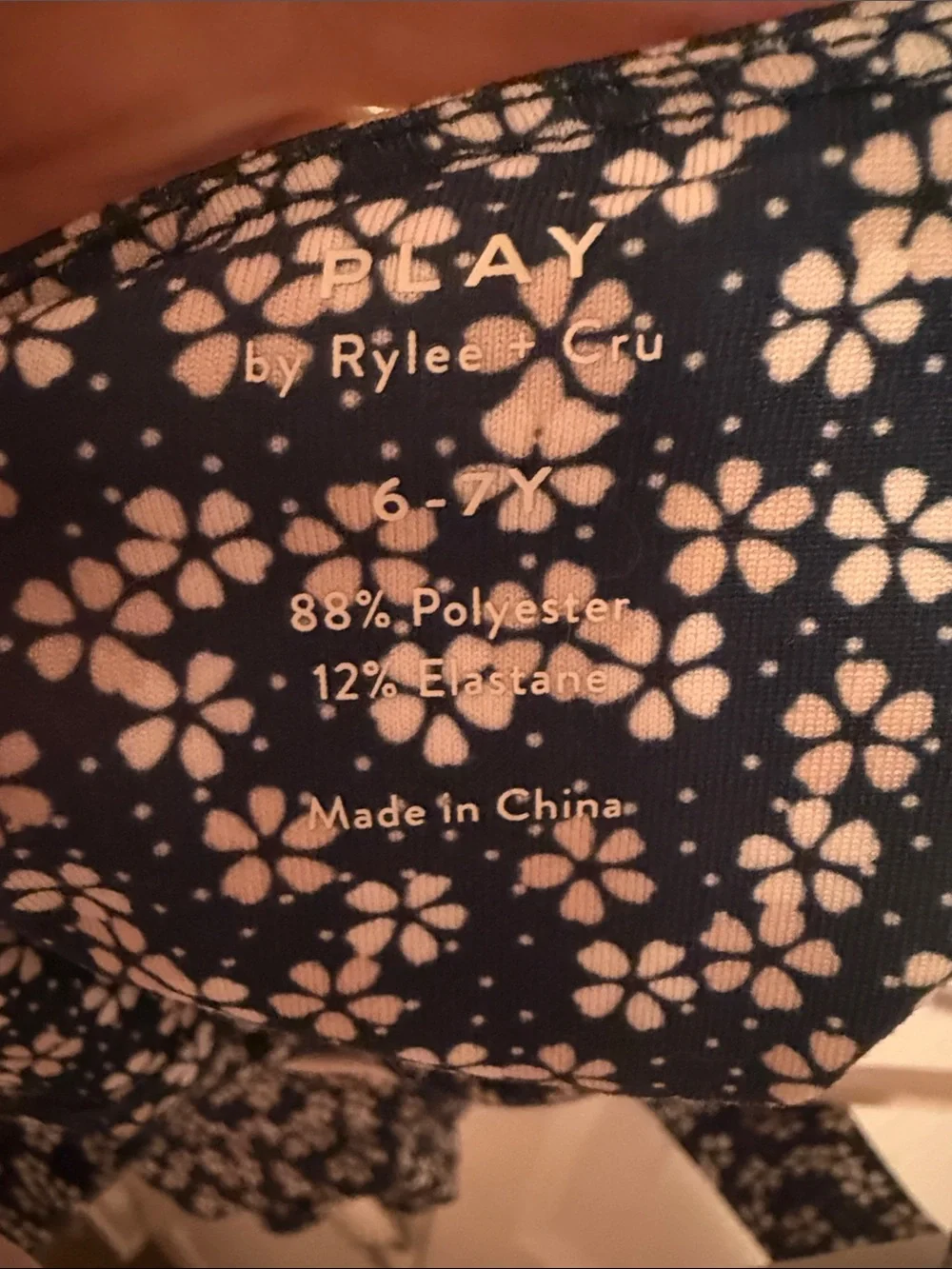 Rylee and Cru Girls Navy Floral Tank Romper bodysuit Girls size 6-7